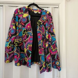 Vibrant Multicolor Women's Jacket by Laura Ashley sz 2x